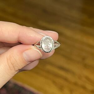 Morganite Sterling Silver Ring 8.75/9